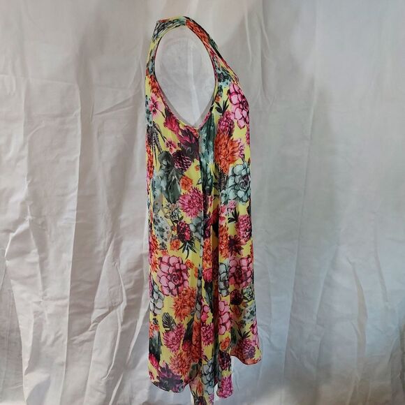 Signature Robbie Bee Womens Dress 14P Multicolor Floral Chiffon Sleeveless Lined - Picture 5 of 13